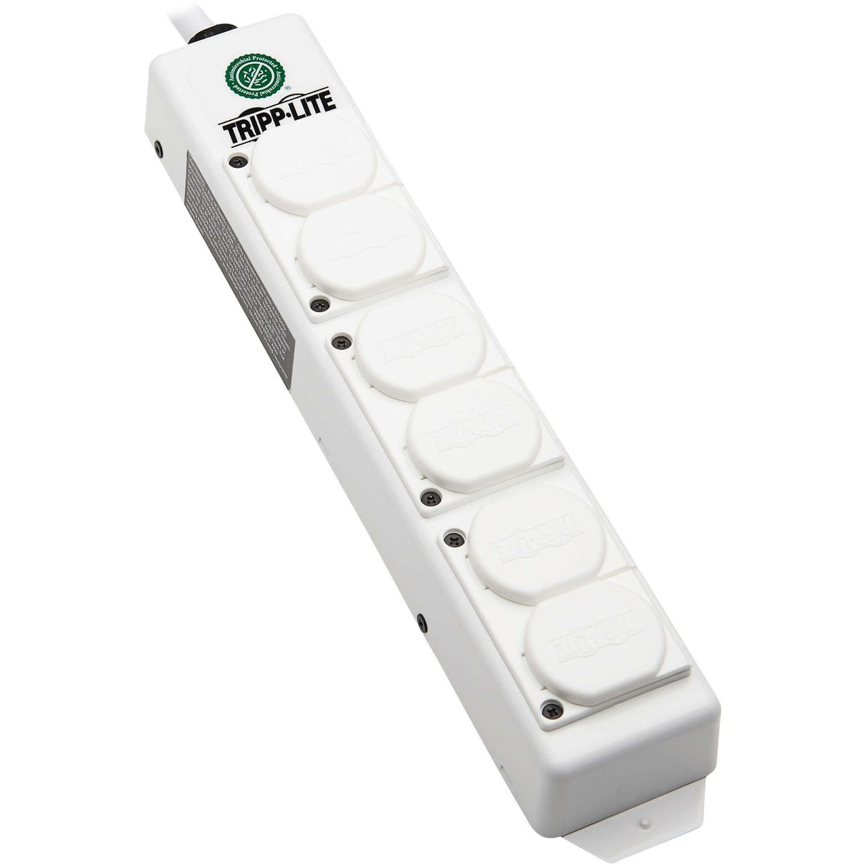 Eaton Tripp Lite Series Safe-IT UL 2930 Medical-Grade Power Strip for Patient Care Vicinity, 6 Hospital-Grade Outlets, Safety Covers, Antimicrobial, 6 ft. Cord, Dual Ground — PS-606-HGDG