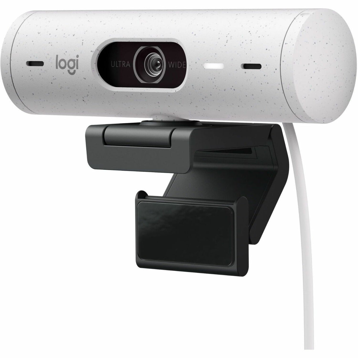 Logitech Brio 500 Full HD webcam, auto framing, noise-reducing mics, privacy shutter, streaming & video calling, Off-white — 960-001427
