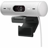 Logitech Brio 500 Full HD webcam, auto framing, noise-reducing mics, privacy shutter, streaming & video calling, Off-white — 960-001427