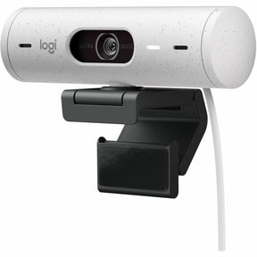 Logitech Brio 500 Full HD webcam, auto framing, noise-reducing mics, privacy shutter, streaming & video calling, Off-white — 960-001427