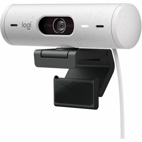 Logitech Brio 500 Full HD webcam, auto framing, noise-reducing mics, privacy shutter, streaming & video calling, Off-white — 960-001427