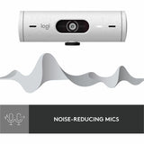 Logitech Brio 500 Full HD webcam, auto framing, noise-reducing mics, privacy shutter, streaming & video calling, Off-white — 960-001427