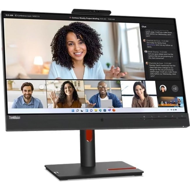 Lenovo ThinkVision T24mv-30 24" Class Webcam Full HD LED Monitor - 16:9 - Raven Black — 63D7UAR3US