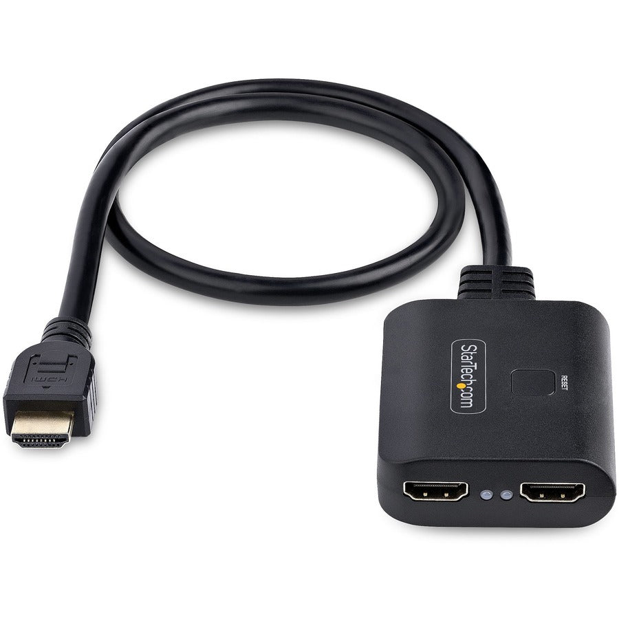 StarTech.com 2-Port HDMI Splitter, 4K 60Hz HDMI 2.0 Video, 4K HDMI Splitter 1 In 2 Out, 1x2 HDMI Display/Output Splitter, HDR/HDCP — HDMI-SPLITTER-4K60UP