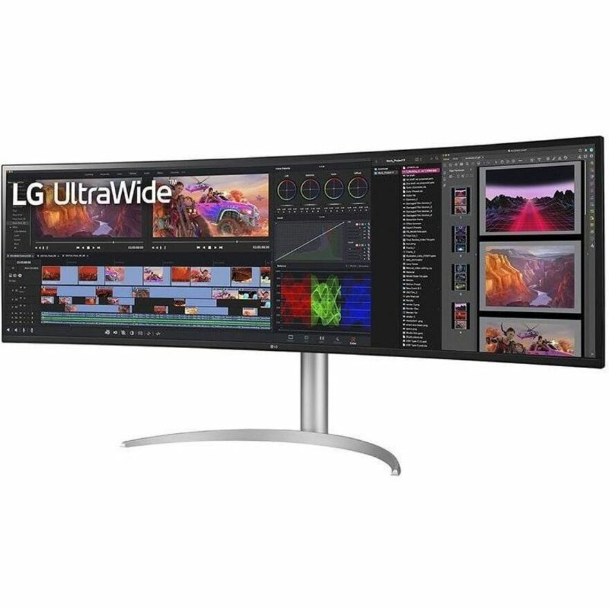 LG 49BQ95C-W 49" Class Dual Quad HD (DQHD) Curved Screen Gaming LCD Monitor - 32:9 - Glossy Black, Textured White — 49BQ95C-W