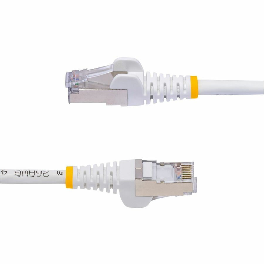 StarTech.com 50ft White CAT8 Ethernet Cable, Snagless RJ45, 25G/40G 2000MHz, 100W PoE, S/FTP, 26AWG Pure Bare Copper, LSZH Network Patch Cord — NLWH-50F-CAT8-PATCH