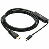 Eaton Tripp Lite Series USB-C to HDMI Active Adapter Cable (M/M), 4K 60 Hz, 4:4:4, HDCP 2.2, Mid-Cable Adapter, Black, 6 ft. (1.8 m) — U444-006-H4K6BM