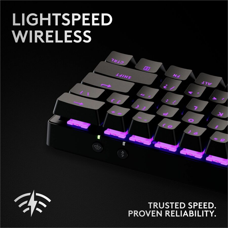 Logitech G PRO X 60 LIGHTSPEED Wireless Gaming Keyboard, Ultra Compact TKL 60% Mechanical Keyboard for Windows PC, LIGHTSYNC RGB, Dual-Shot PBT Keycaps, GX Optical Linear Switches, Black — 920-012164