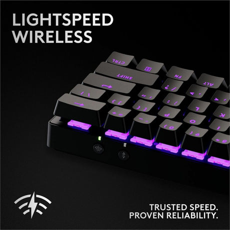 Logitech G PRO X 60 LIGHTSPEED Wireless Gaming Keyboard, Ultra Compact TKL 60% Mechanical Keyboard for Windows PC, LIGHTSYNC RGB, Dual-Shot PBT Keycaps, GX Optical Linear Switches, Black — 920-012164