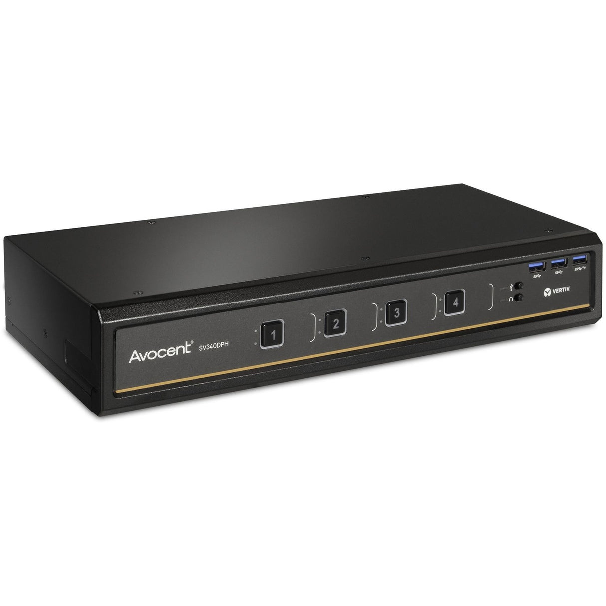Vertiv Avocent SwitchView Desktop KVM | 4 Port | Dual Head | Universal Connector | TAA Compliant — SV340DPH-400
