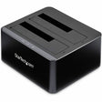 StarTech.com Dual-Bay USB 3.0 to SATA Hard Drive Docking Station, 2.5/3.5" SATA I/II/III, SSD/HDD Dock, USB Hard Drive Bays, Top-Loading — SDOCK2U33V