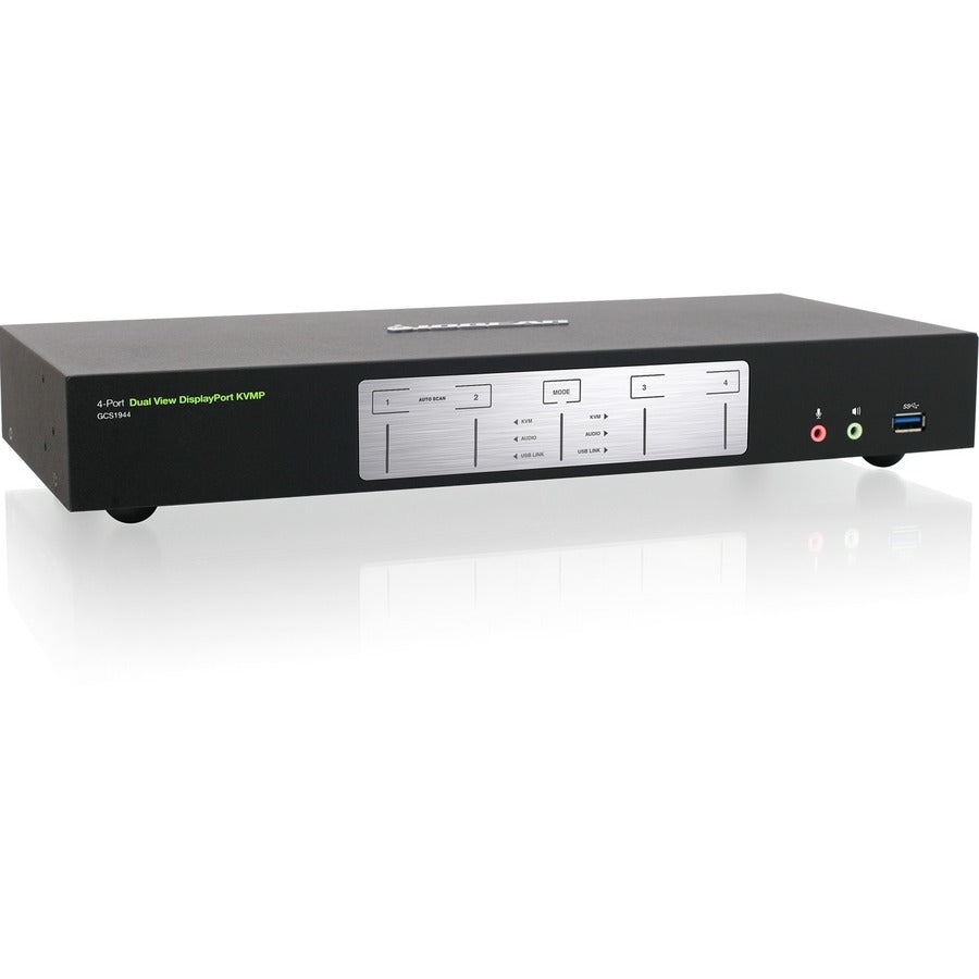 IOGEAR 4-Port 4K Dual View DisplayPort KVMP with USB 3.0 Hub and Audio (TAA) — GCS1944
