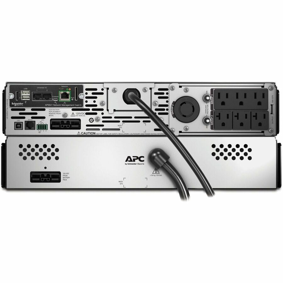 APC Smart-UPS X, Line Interactive, 3kVA, Rack/tower convertible 2U, 100V-127V, 3x 5-15R+3x 5-20R+1x L5-30R NEMA,NMC, Extended runtime,10ft input cord — SMX3KR2UNCX145