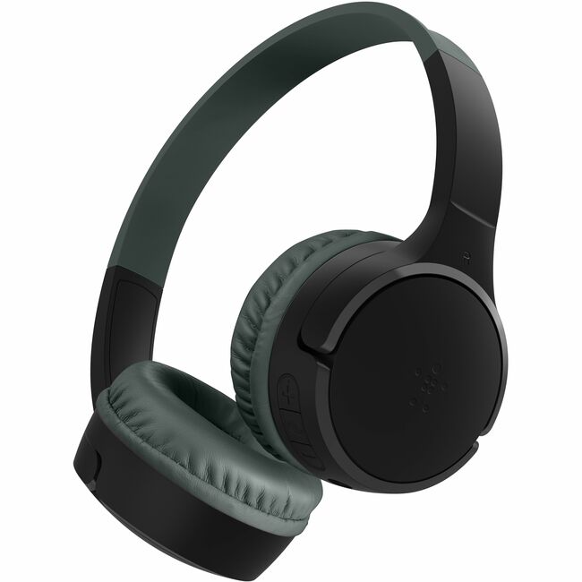 Belkin Wireless Bluetooth On-Ear Headphones for Kids w/ Mic - 85dB Limit - w/ USB-C Cable - Headset - Black — AUD002btBKV3