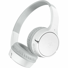 Belkin Wireless Bluetooth On-Ear Headphones for Kids w/ Mic - 85dB Limit - w/ USB-C Cable - Headset - White — AUD002btWTV3