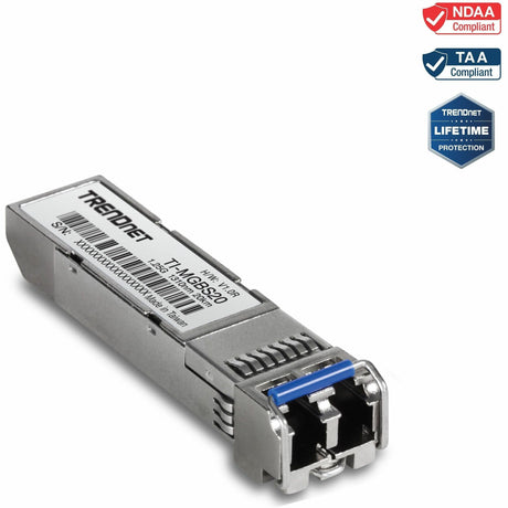TRENDnet TI-MGBS20, 1000Base-LX Industrial SFP Single- Mode LC Module (20km), Lifetime Protection — TI-MGBS20