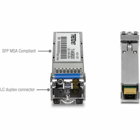 TRENDnet TI-MGBS20, 1000Base-LX Industrial SFP Single- Mode LC Module (20km), Lifetime Protection — TI-MGBS20