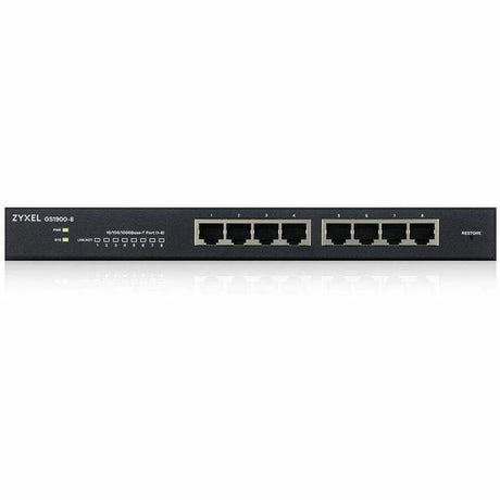 ZyXEL GS1900-8 Fanless 8 Port GbE L2 Web Managed Desktop Switch — GS1900-8