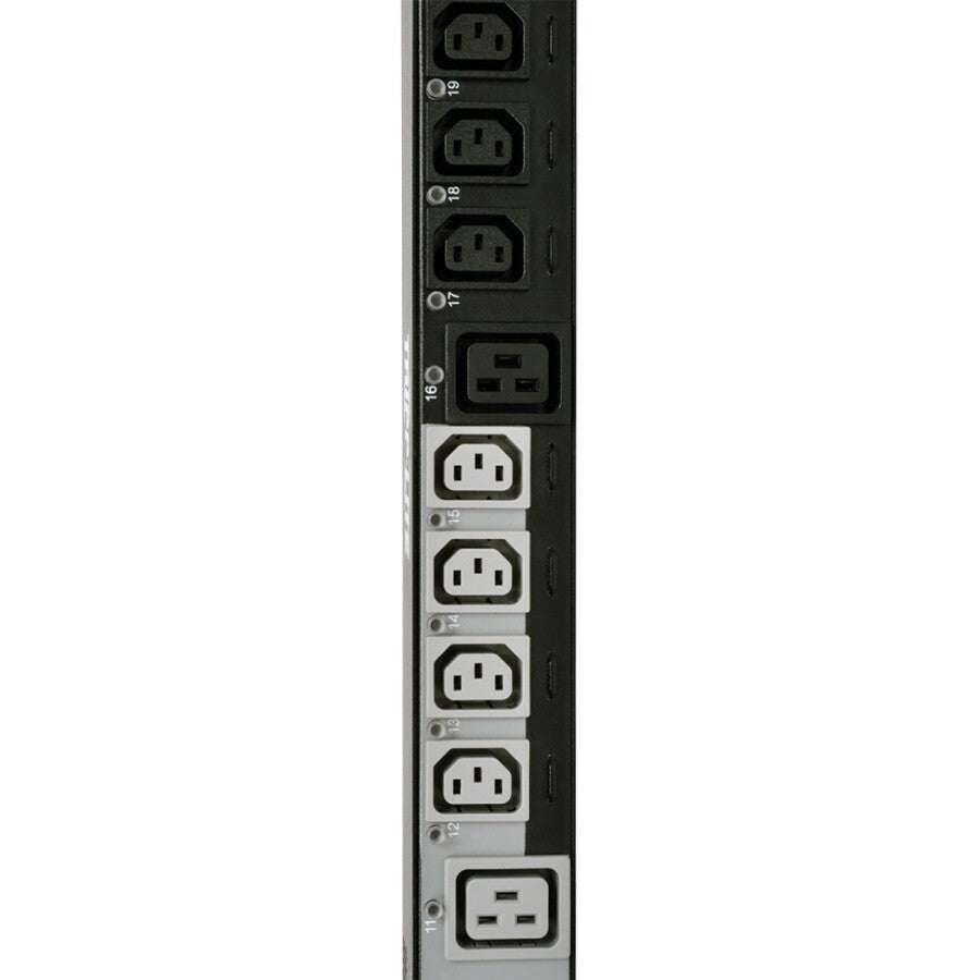 Eaton Tripp Lite Series 11.5kW 208-240V 3PH Switched PDU - LX Interface, Gigabit, 30 Outlets, IEC 309 16/20A Red 360-415V Input, Outlet Monitoring, LCD, 1.8 m Cord, 0U 1.8 m Height, TAA — PDU3XEVSR6G20