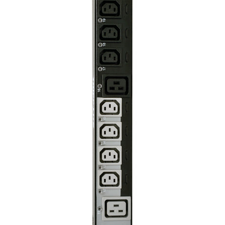 Eaton Tripp Lite Series 11.5kW 208-240V 3PH Switched PDU - LX Interface, Gigabit, 30 Outlets, IEC 309 16/20A Red 360-415V Input, Outlet Monitoring, LCD, 1.8 m Cord, 0U 1.8 m Height, TAA — PDU3XEVSR6G20