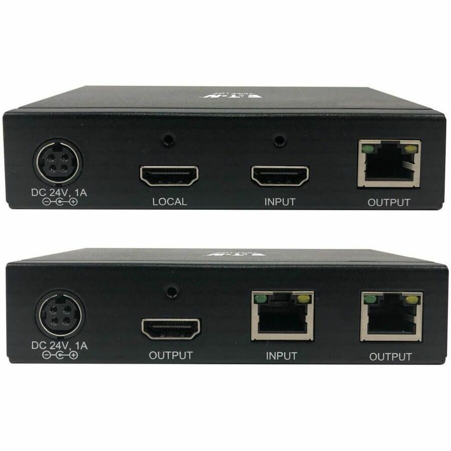 Eaton Tripp Lite Series HDMI over Cat6 Extender Kit, Transmitter and Receiver with Repeater, 4K 60Hz, 4:4:4, IR, HDR, PoC, 230 ft., TAA — B127A-111-BHTH