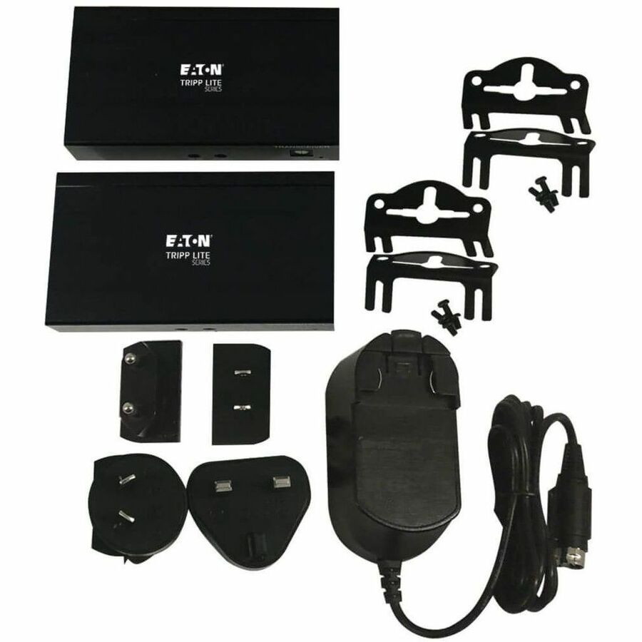Eaton Tripp Lite Series HDMI over Cat6 Extender Kit, Transmitter and Receiver with Repeater, 4K 60Hz, 4:4:4, IR, HDR, PoC, 230 ft., TAA — B127A-111-BHTH
