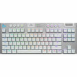 Logitech G915 X LIGHTSPEED TKL Low-Profile Wireless Gaming Keyboard, Double-Shot PBT Keycaps, Fully Programmable Keys, RGB Backlighting, Sleek Aluminum Finishing, GL Brown Tactile - PC/Mac (White) — 920-012732