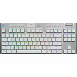 Logitech G915 X LIGHTSPEED TKL Low-Profile Wireless Gaming Keyboard, Double-Shot PBT Keycaps, Fully Programmable Keys, RGB Backlighting, Sleek Aluminum Finishing, GL Brown Tactile - PC/Mac (White) — 920-012732