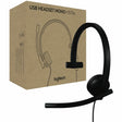 Logitech H570e USB Wired Mono Headset, USB-C, Noise-Canceling Mics, Inline Controls, Certified for Microsoft Teams, Black — 981-001425