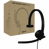 Logitech H570e USB Wired Mono Headset, USB-C, Noise-Canceling Mics, Inline Controls, Certified for Microsoft Teams, Black — 981-001425