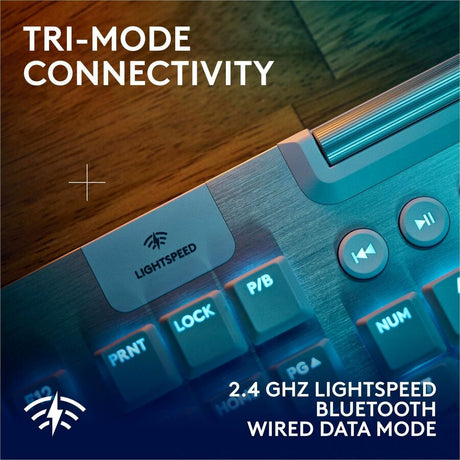 Logitech G915 X LIGHTSPEED Low-Profile Wireless Gaming Keyboard, Double-Shot PBT Keycaps, Fully Programmable Keys, RGB Backlighting, Sleek Aluminum Finishing, GL Brown Tactile Switches - PC/Mac (White) — 920-012685