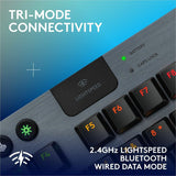 Logitech G915 X LIGHTSPEED TKL Low-Profile Wireless Gaming Keyboard, Double-Shot PBT Keycaps, Fully Programmable Keys, RGB Backlighting, Sleek Aluminum Finishing, GL Brown Tactile - PC/Mac — 920-012715