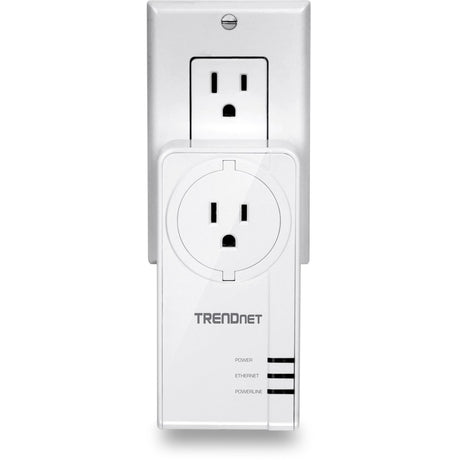 TRENDnet Powerline 1300 AV2 Adapter with Built-in Outlet; Gigabit Port; IEEE 1905.1 & IEEE 1901; Range Up to 300m (984 ft.); TPL-423E
