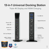 Plugable 4K USB C Docking Station Triple Monitor with 100W Power Delivery, USB C Dock for Thunderbolt 3/4, and USB-C Windows and Mac — UD-ULTC4K