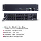 CyberPower PDU44007 Single Phase 240 - 200 VAC 30A Switched ATS PDU — PDU44007