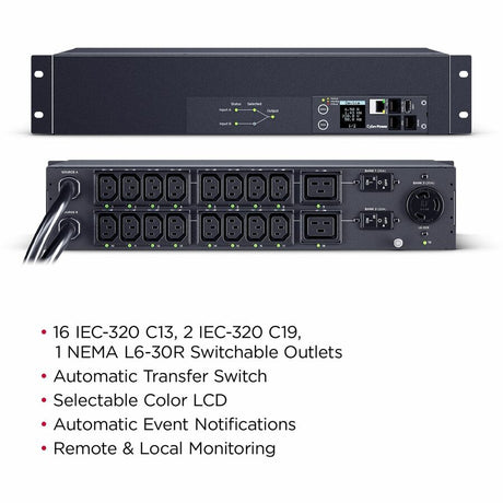 CyberPower PDU44007 Single Phase 240 - 200 VAC 30A Switched ATS PDU — PDU44007