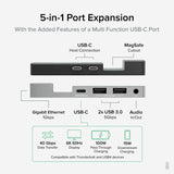 Plugable 5-in-1 USB C Hub Multiport Adapter for MacBook Pro 14/16 Inch, Macbook Air M2 — AMS-5IN1E