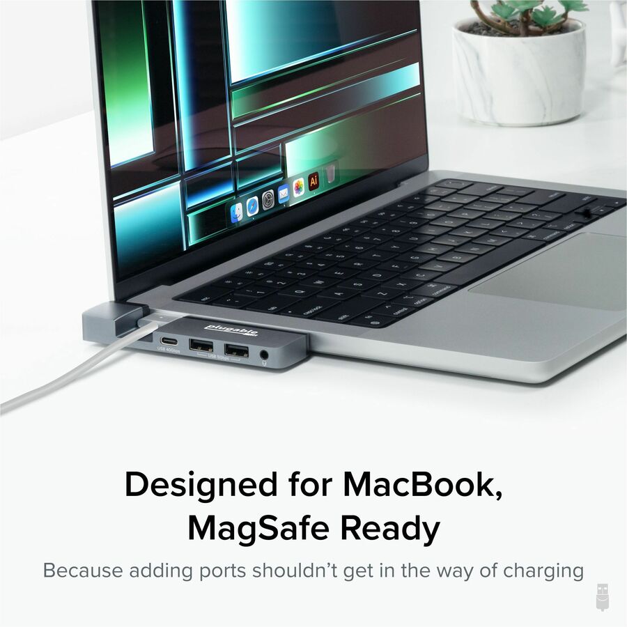 Plugable 5-in-1 USB C Hub Multiport Adapter for MacBook Pro 14/16 Inch, Macbook Air M2 — AMS-5IN1E