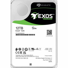 Seagate Exos X24 ST12000NM002H 12 TB Hard Drive - 3.5" Internal - SATA (SATA/600) - Conventional Magnetic Recording (CMR) Method — ST12000NM002H