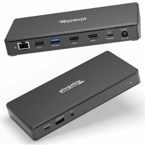 Plugable USB C Docking Station Dual Monitor 2 HDMI Ports, Power Delivery Dock, Dual 4K Monitor — UD-MSTH2