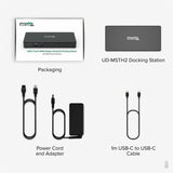 Plugable USB C Docking Station Dual Monitor 2 HDMI Ports, Power Delivery Dock, Dual 4K Monitor — UD-MSTH2