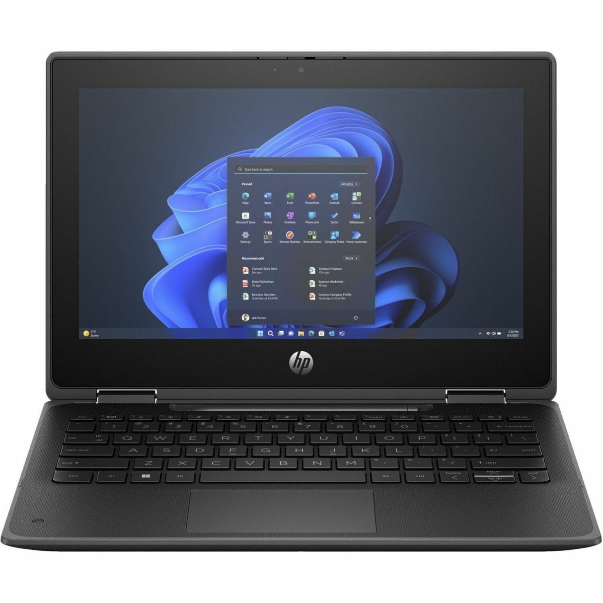 HP Fortis Flip G1i 11.6" Touchscreen Convertible 2 in 1 Notebook - HD - Intel N-Series N250 - 4 GB - 128 GB Flash Memory - Jet Black - Smart Buy — B86CBUT#ABA