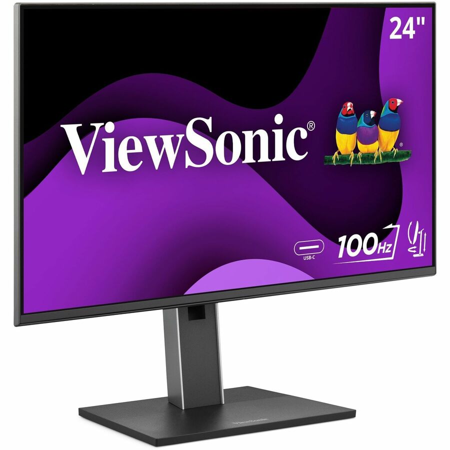 ViewSonic VG2452 24 Inch IPS 1080p Ergonomic Monitor with Tilt, Swivel, Pivot, Height Adjust, 100Hz, 5-Port USB Hub, HDMI, DisplayPort, and 65W USB C Inputs — VG2452