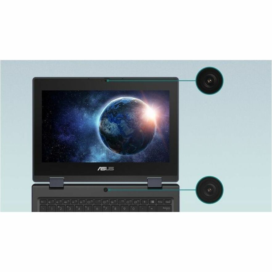 Asus BR1104F BR1104FTA-YS24T 11.6" Touchscreen Rugged Convertible 2 in 1 Notebook - HD - Intel N-Series N250 - 8 GB - 128 GB SSD - Mineral Gray — BR1104FTA-YS24T