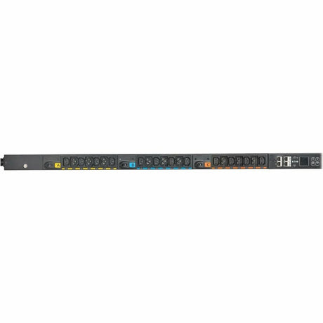 Eaton Metered Outlet Rack PDU G4, 0U, 41U, universal input, 5-23kW, 16-55A, 200-415V, 42 outlets (24)C13 (18)C39, end entry power cord — EVMOGU23X-E