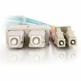 C2G 3.3ft (1m) LC-SC 10Gb 50/125 OM3 Duplex Multimode PVC Fiber Optic Cable - Aqua — 33051