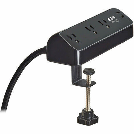 Eaton Tripp Lite Series Protect It! 3-Outlet Surge Protector with 2 USB-C Ports - 5-15R Outlets, 900 Joules, 30W PD Charging, Desk Clamp, 10 ft. (3 m) Braided Cord, Black — TLP310U30CLAMPB