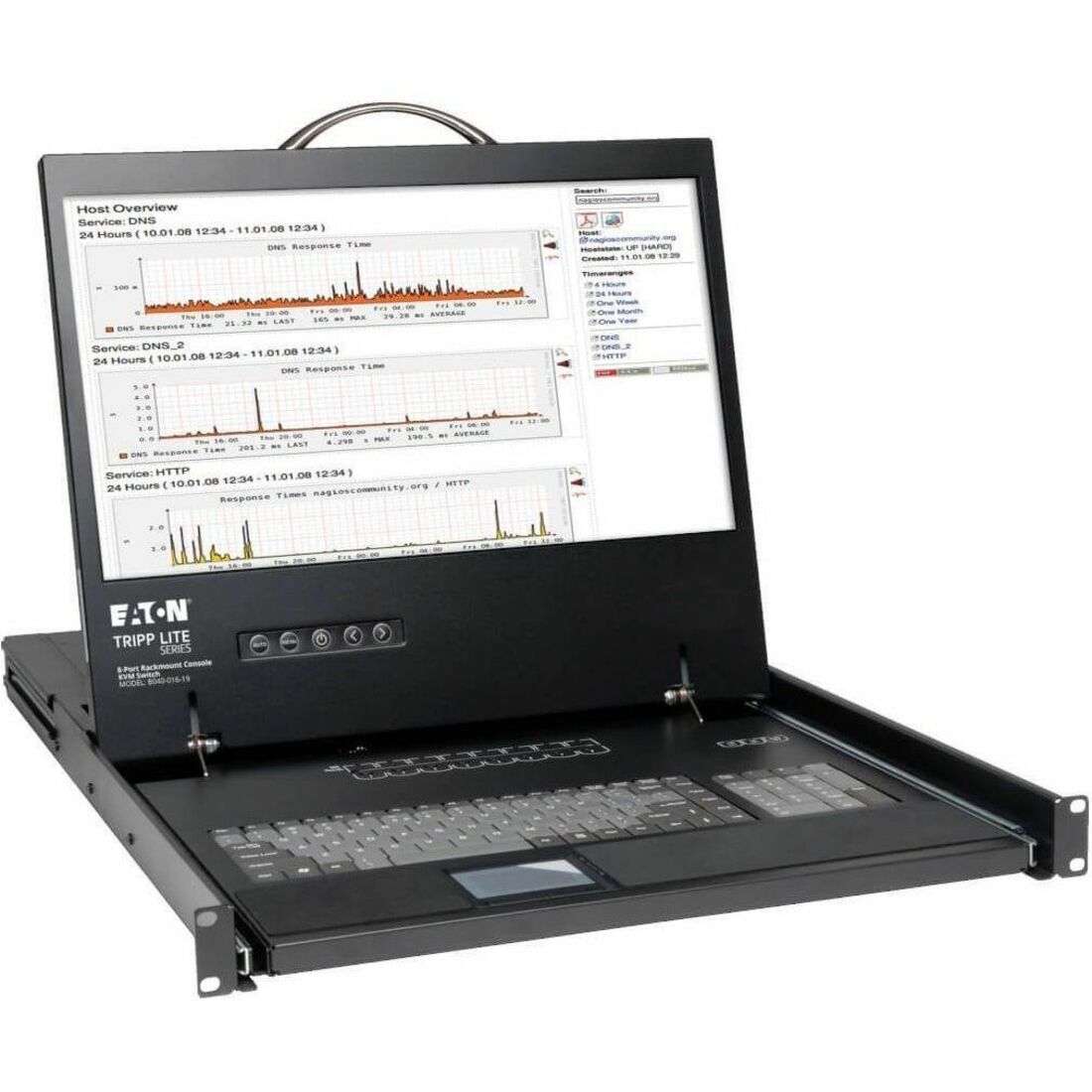 Eaton Tripp Lite Series NetController 8-Port 1U Rack-Mount Console KVM Switch with 19-in. LCD, TAA — B040-008-19