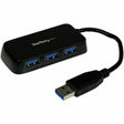 StarTech.com Portable 4 Port SuperSpeed Mini USB 3.0 Hub - 5Gbps - Black — ST4300MINU3B