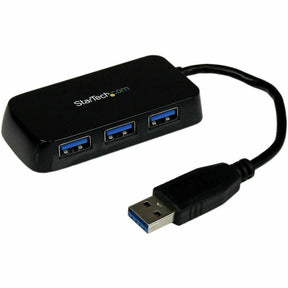 StarTech.com Portable 4 Port SuperSpeed Mini USB 3.0 Hub - 5Gbps - Black — ST4300MINU3B